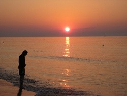 Il mare di Metaponto al tramonto